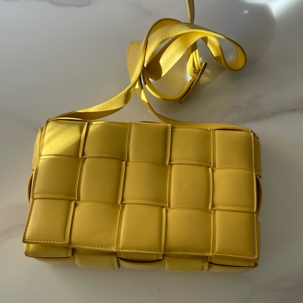Bottega inspired padded cassette cross body bag